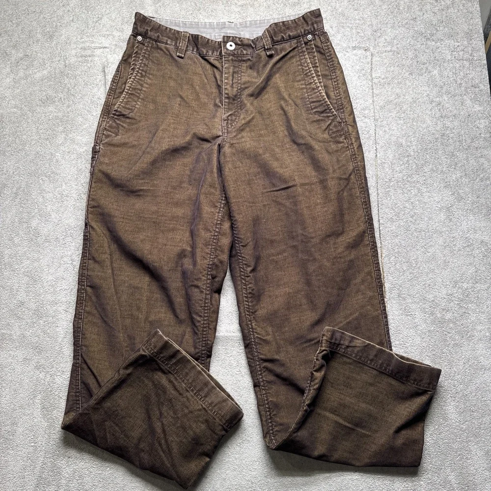 The North Face Brown Corduroy Pants Outdoor Hiking Workwear Mens 30 Straight Fit